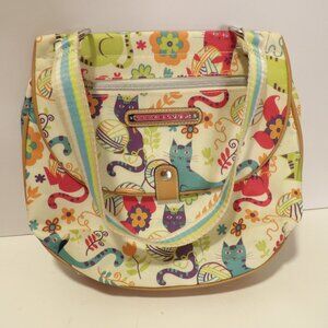 + Lily Bloom Quinn Convertible Crossbody Bag Feline Fun Eco Friendly Floral Cats
